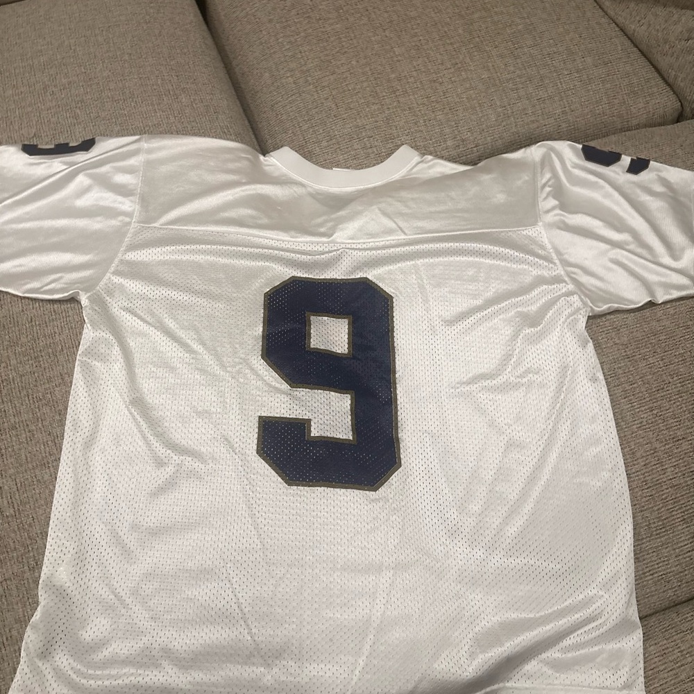 Adidas White Jersey with Navy Notre Dame logo #9